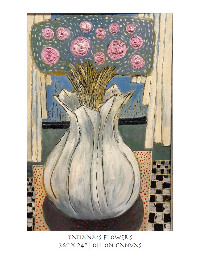 tatianas flowers 36x24 oil on canvas