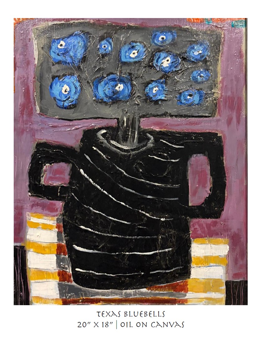 texas bluebells 20x18 oil on canvas